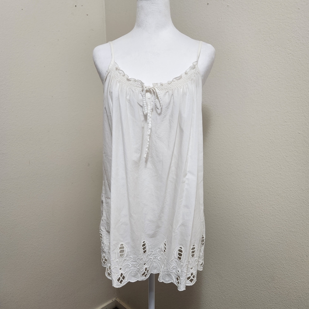 Old Navy Babydoll Tunic Tank/Dress Top Lg Fairy Angelcore Cottagecore Lace Trim
